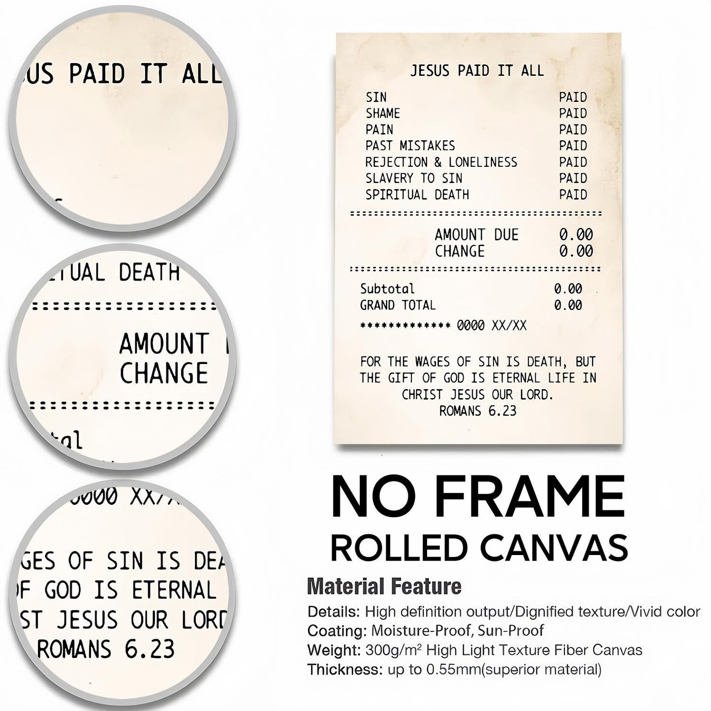 Jesus Paid It All Receipt Poster