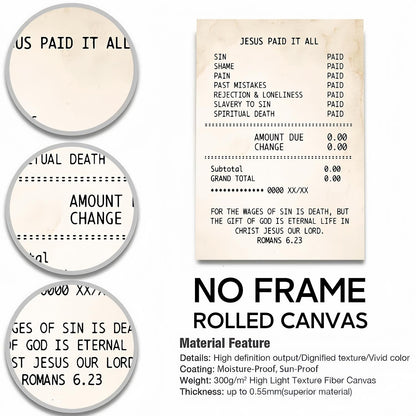 Jesus Paid It All Receipt Poster