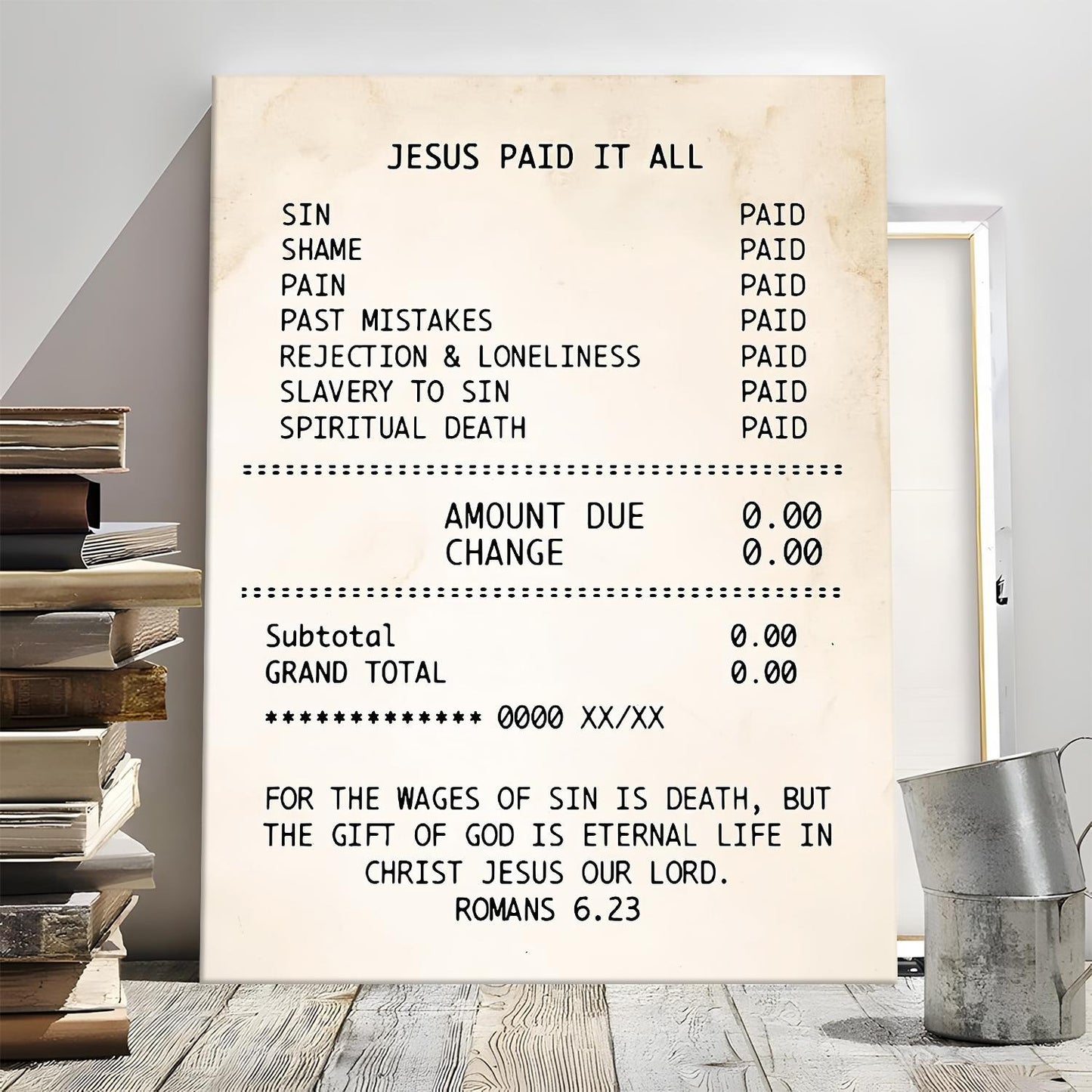 Jesus Paid It All Receipt Poster