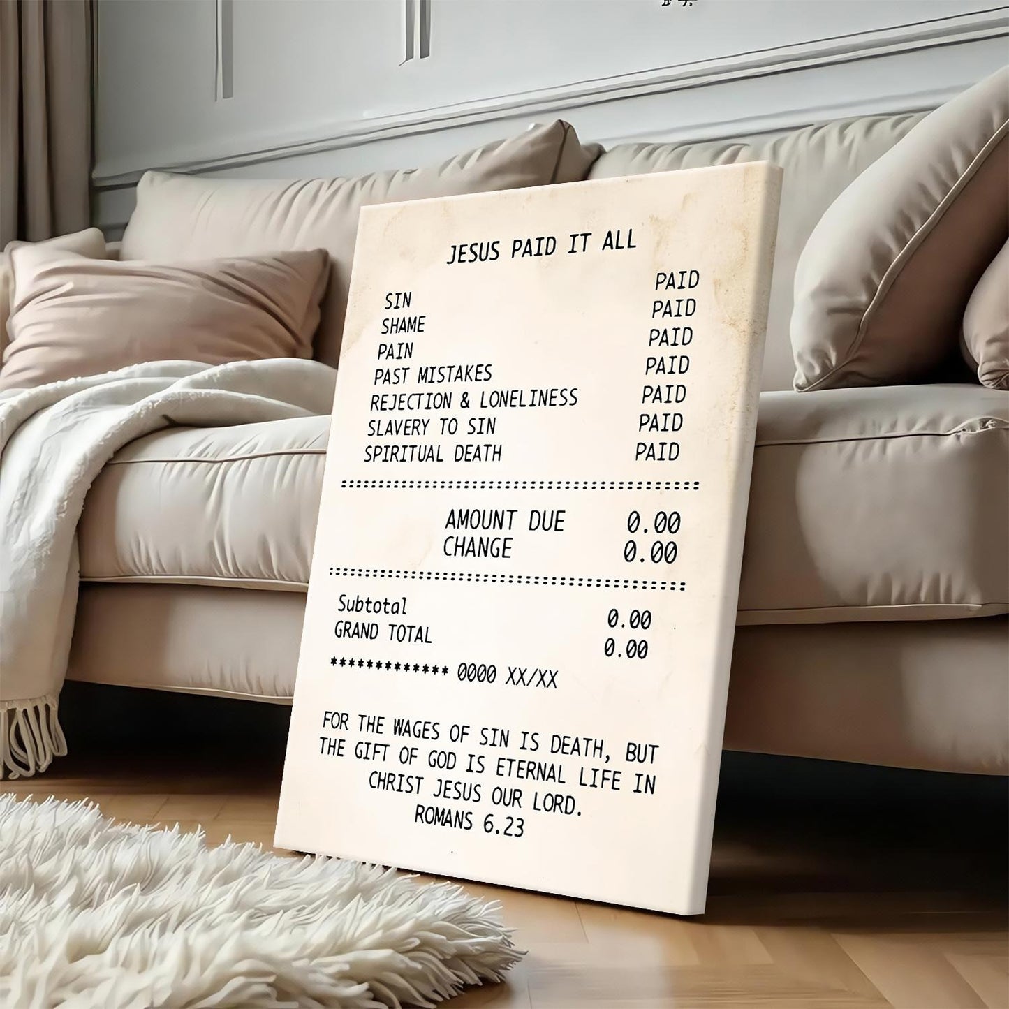 Jesus Paid It All Receipt Poster