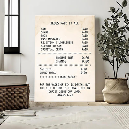 Jesus Paid It All Receipt Poster