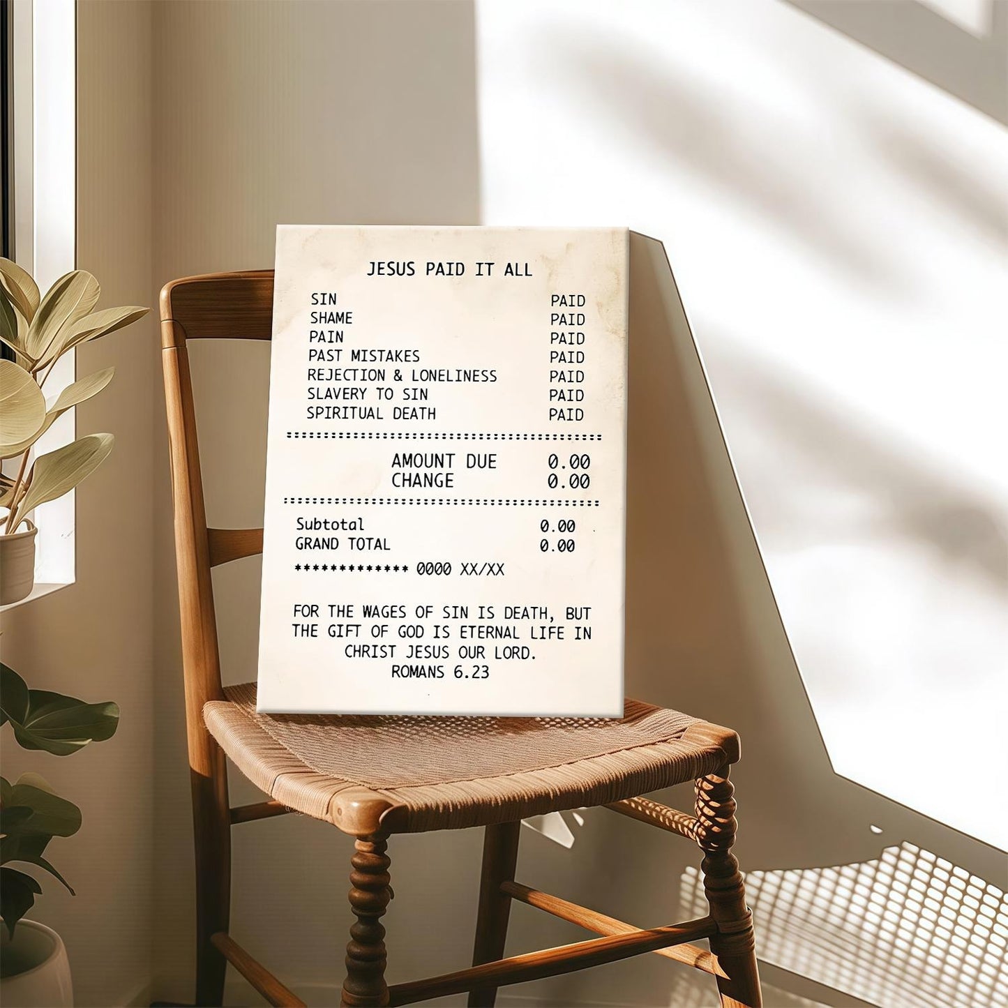 Jesus Paid It All Receipt Poster