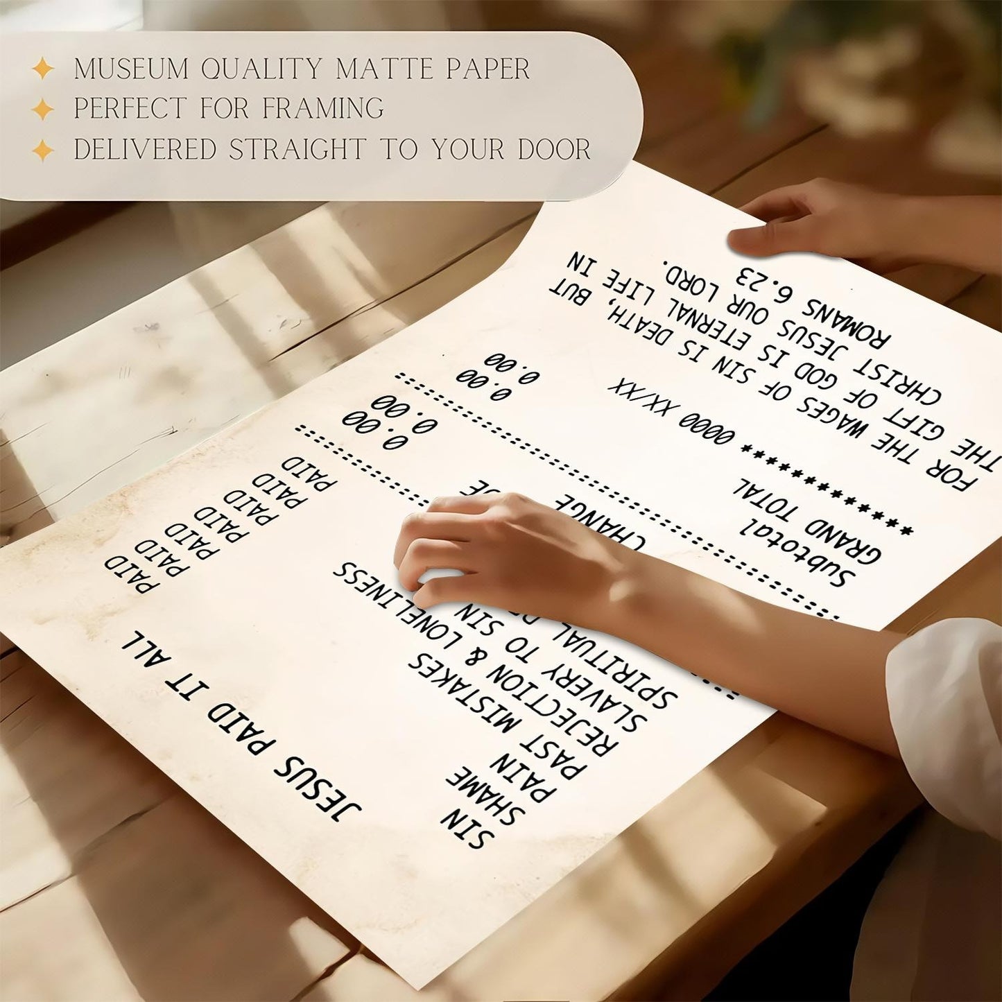 Jesus Paid It All Receipt Poster