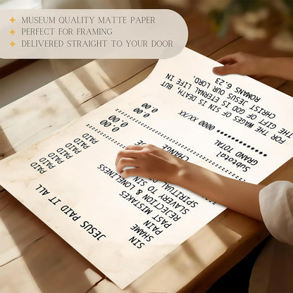 Jesus Paid It All Receipt Poster