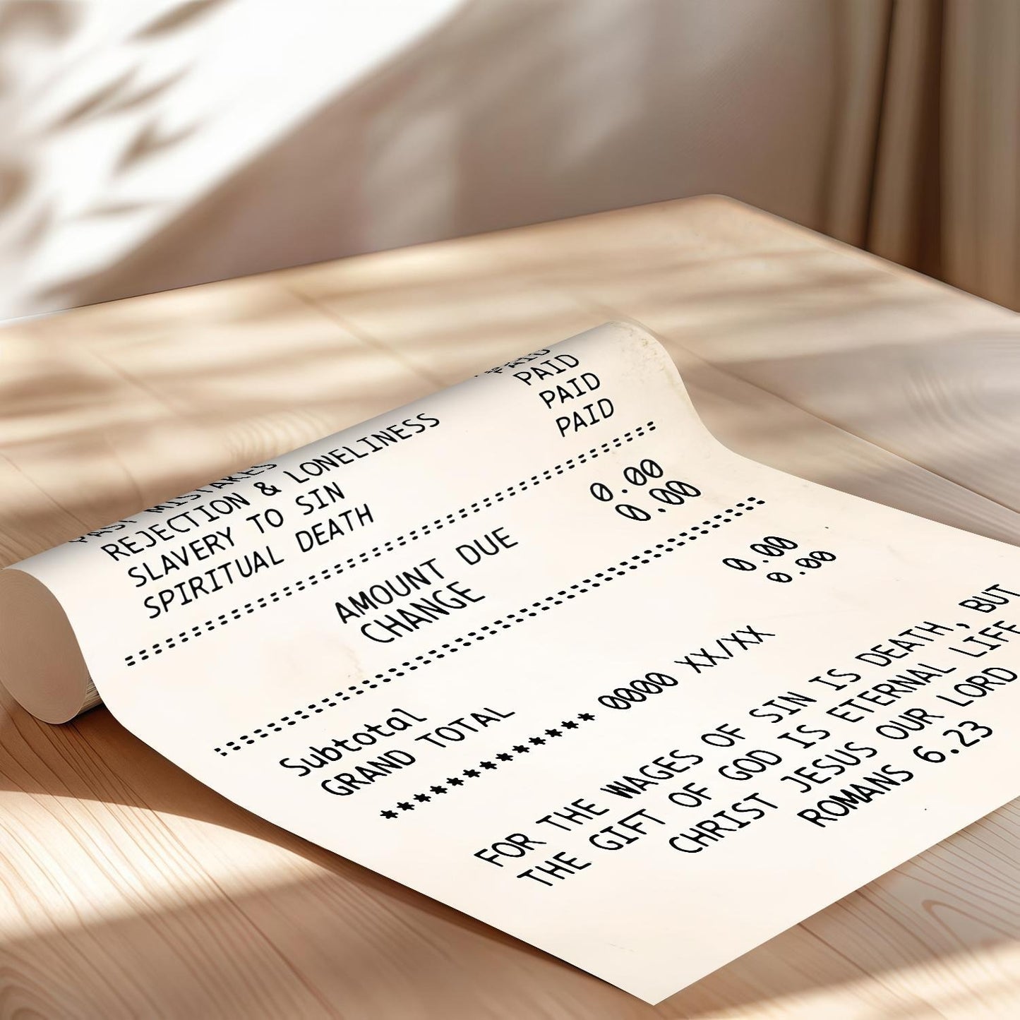 Jesus Paid It All Receipt Poster