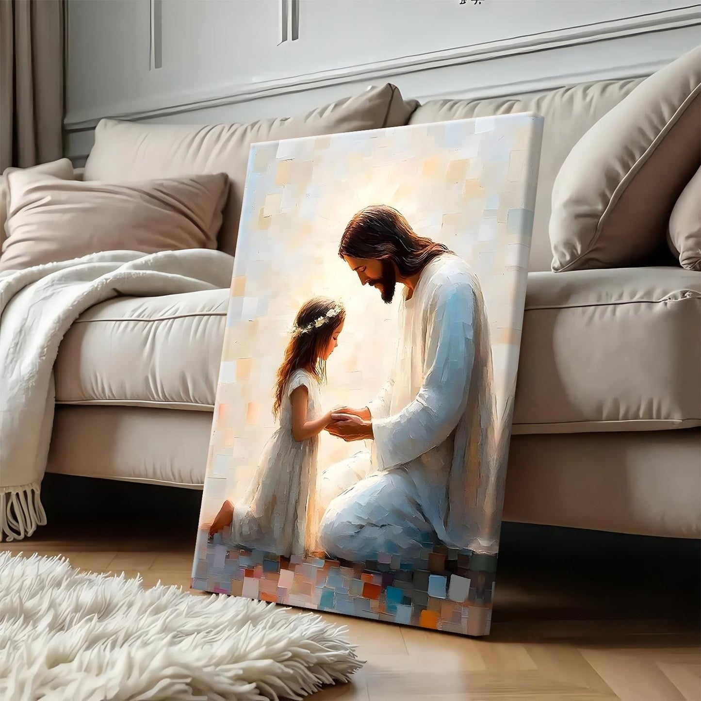 Jesus and Little Girl Nursery Art