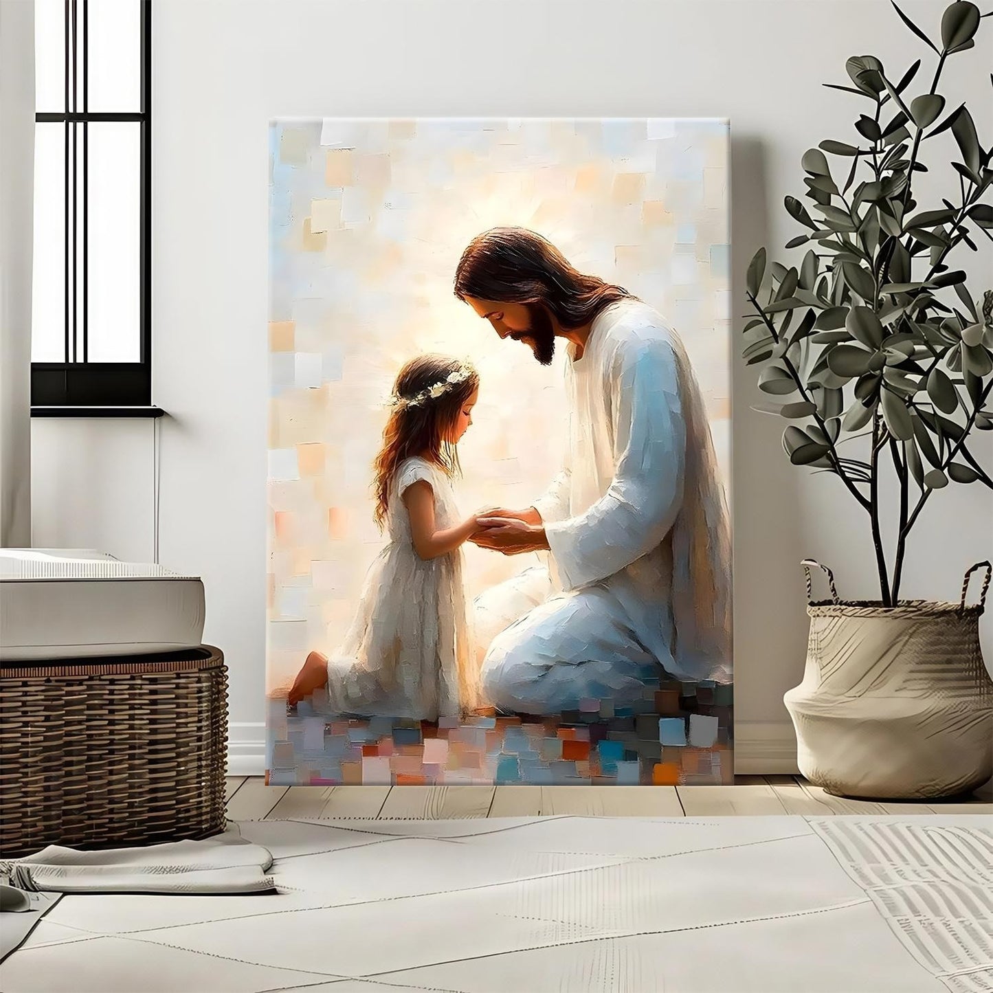 Jesus and Little Girl Nursery Art