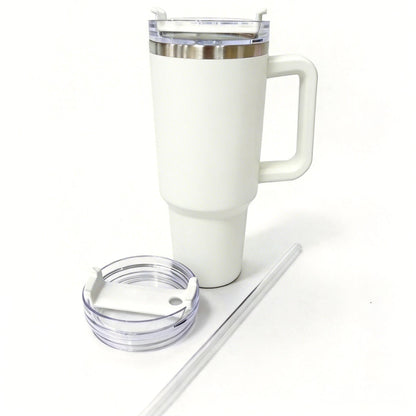 Classic Checkerboard 40oz Cup With Handle - Trendy Black And White Tumbler - Unique Father's Day Gift For Dad