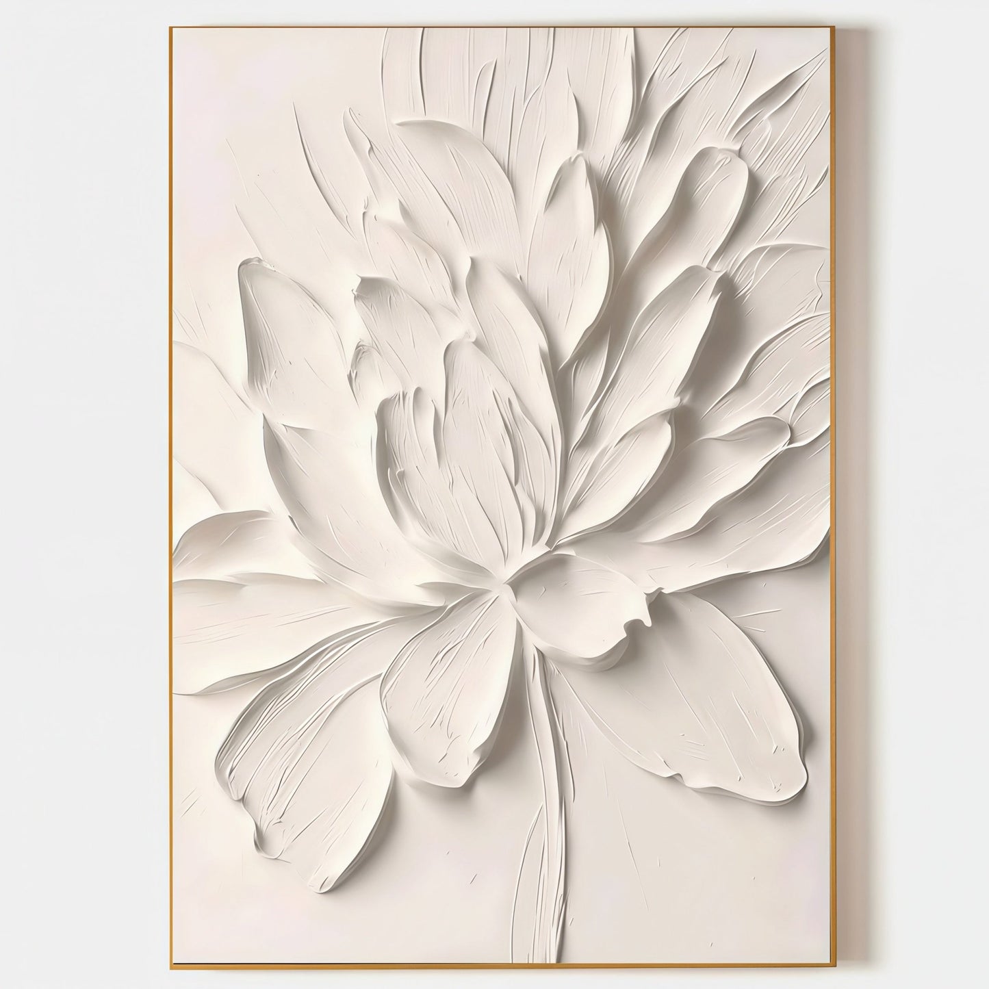 3D Heavy Texture White Flower Oil Painting CZ0095 - Viral Wall Art