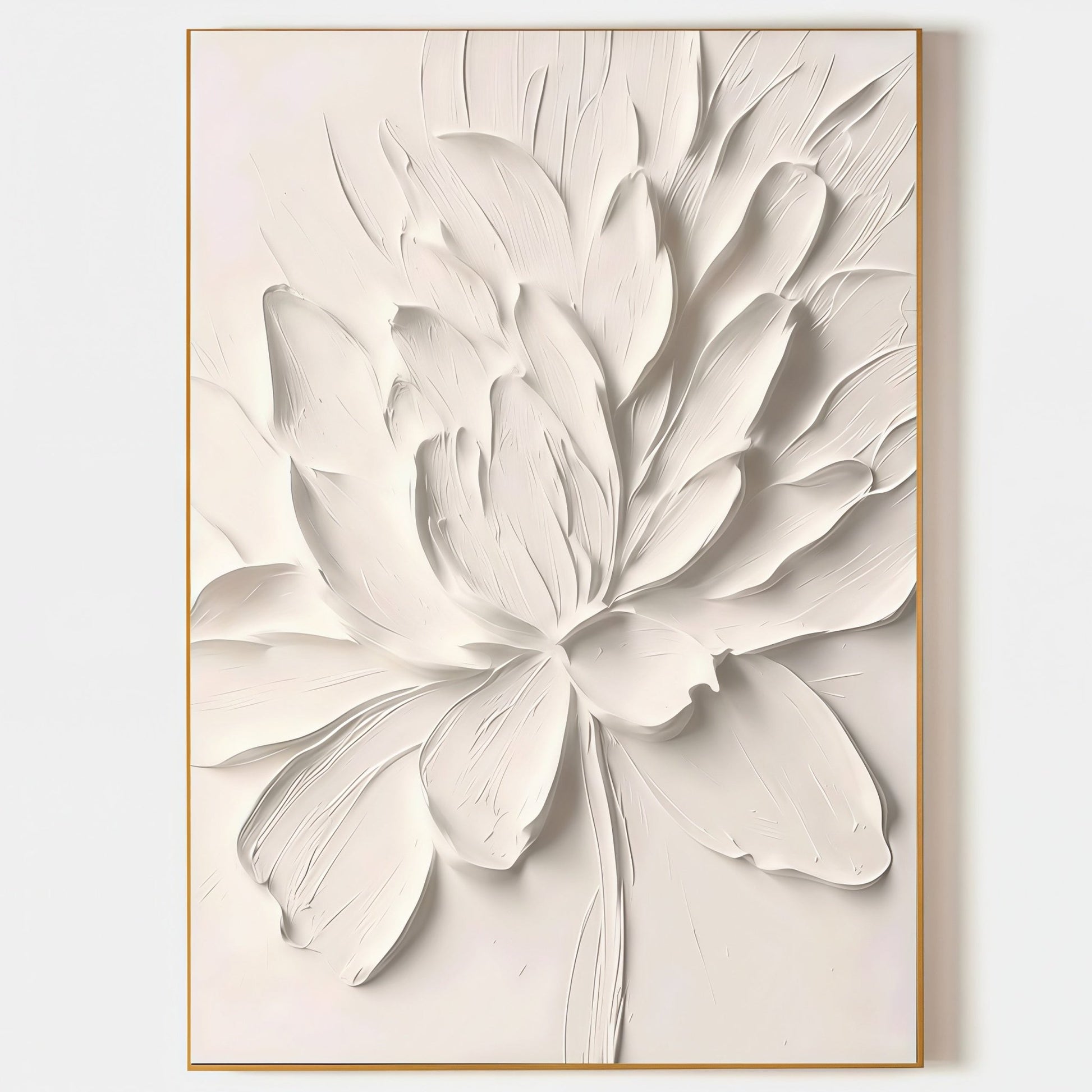 3D Heavy Texture White Flower Oil Painting CZ0095 - Viral Wall Art