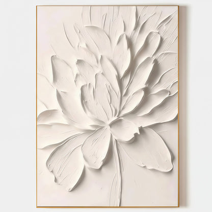3D Heavy Texture White Flower Oil Painting CZ0095 - Viral Wall Art