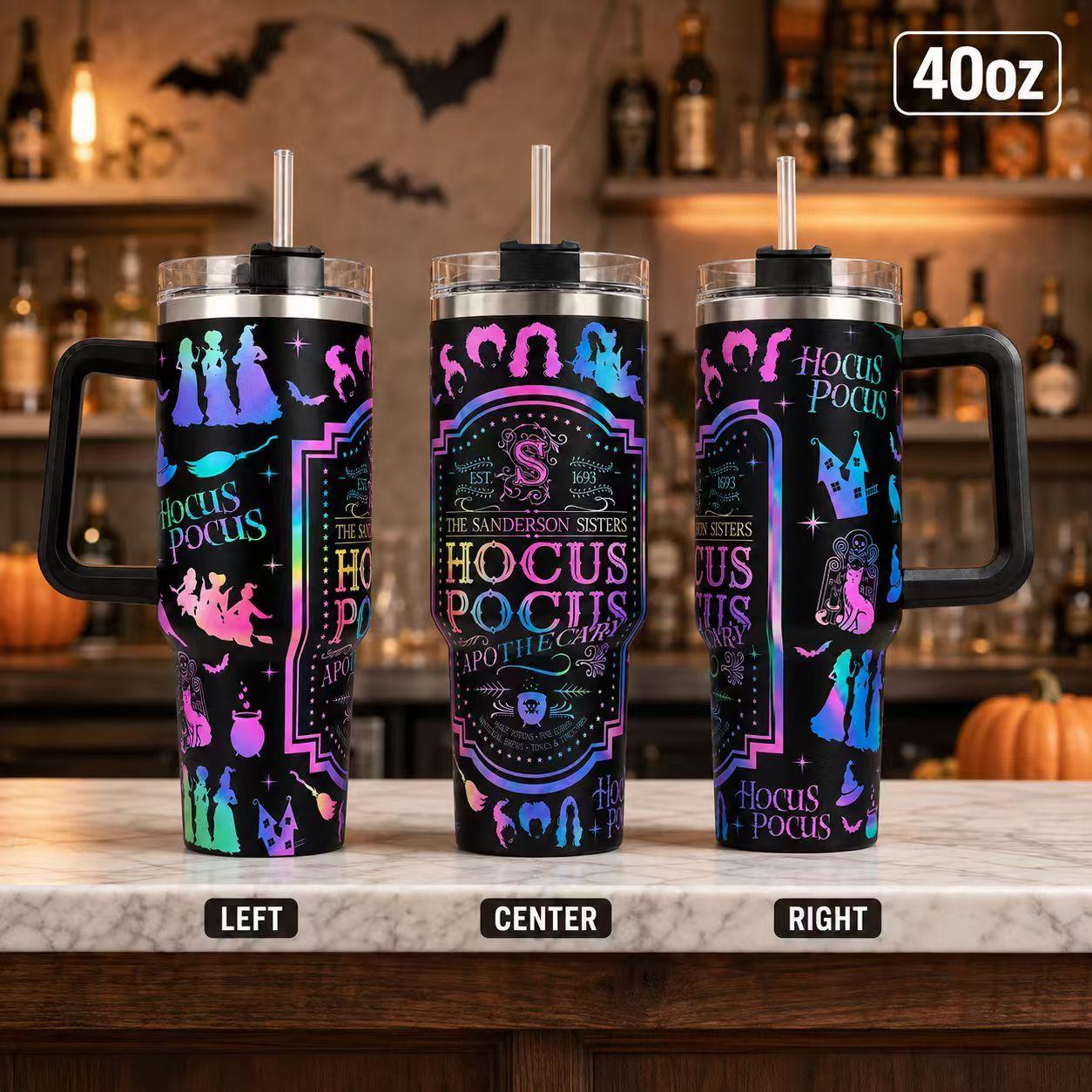 1PC 40oz Witch Apothecary Insulated Tumbler, Double Wall Leak-Proof Portable Cup, Keeps Hot for 12 Hours, Keeps Cold for 24 Hours, Durable for Office, Travel & Daily Use, Ideal Gift for Witchy Style Fans, Friends, Holidays