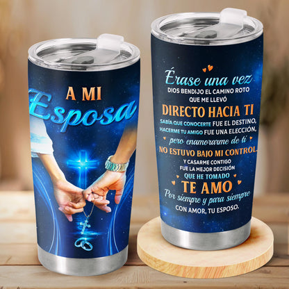 Mexican Heritage artwork on 20oz insulated tumbler, front and back product view