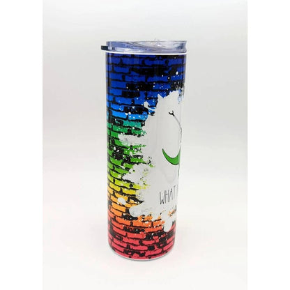 Funny Dinosaur 20oz Skinny Tumbler with Straw, Sarcastic Dino Stainless Steel Insulated Travel Cup, Humorous Gift for Women Men Friends