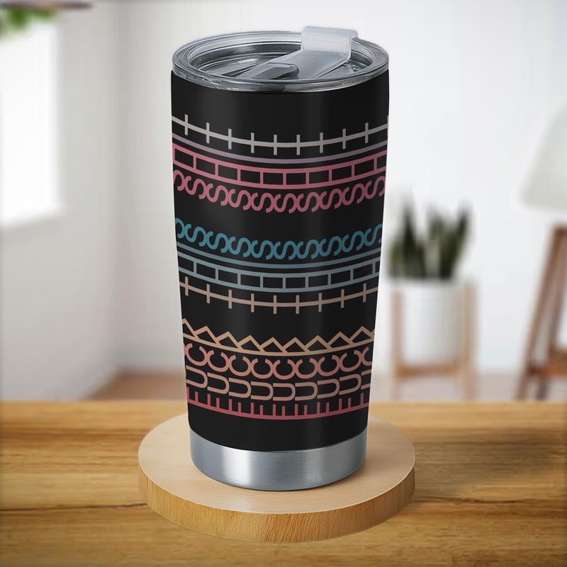 20oz/30oz/40oz Insulated Stainless Steel Hidden Message Tumbler - Leak-Proof Portable Flask, Sarcastic "I'm Fine" Design, Summervib Gift for Coworkers, Ideal for Coffee, Tea, Iced Tea (Black), Flasks