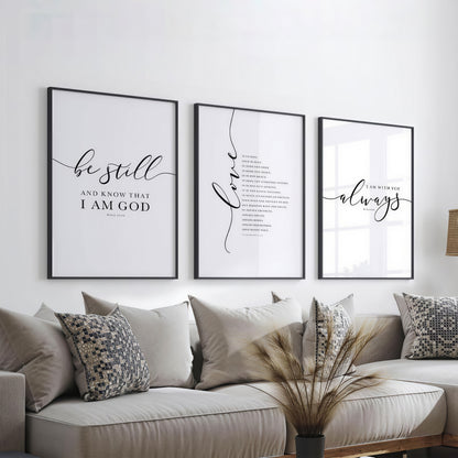 Farmhouse Christian Set of 3 3-Piece Canvas Wall Art – Christian & Faith Decor
