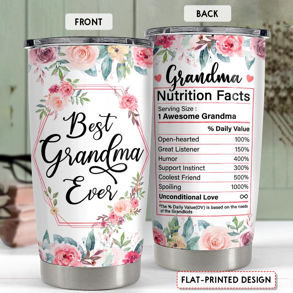 20oz Insulated Stainless Steel Tumbler with Lid - Vacuum Flask Drinkware, Travel Coffee Drink Cup, Best Grandma Gift for Mother's Day Christmas, Stainless Steel Drinkware, Portable