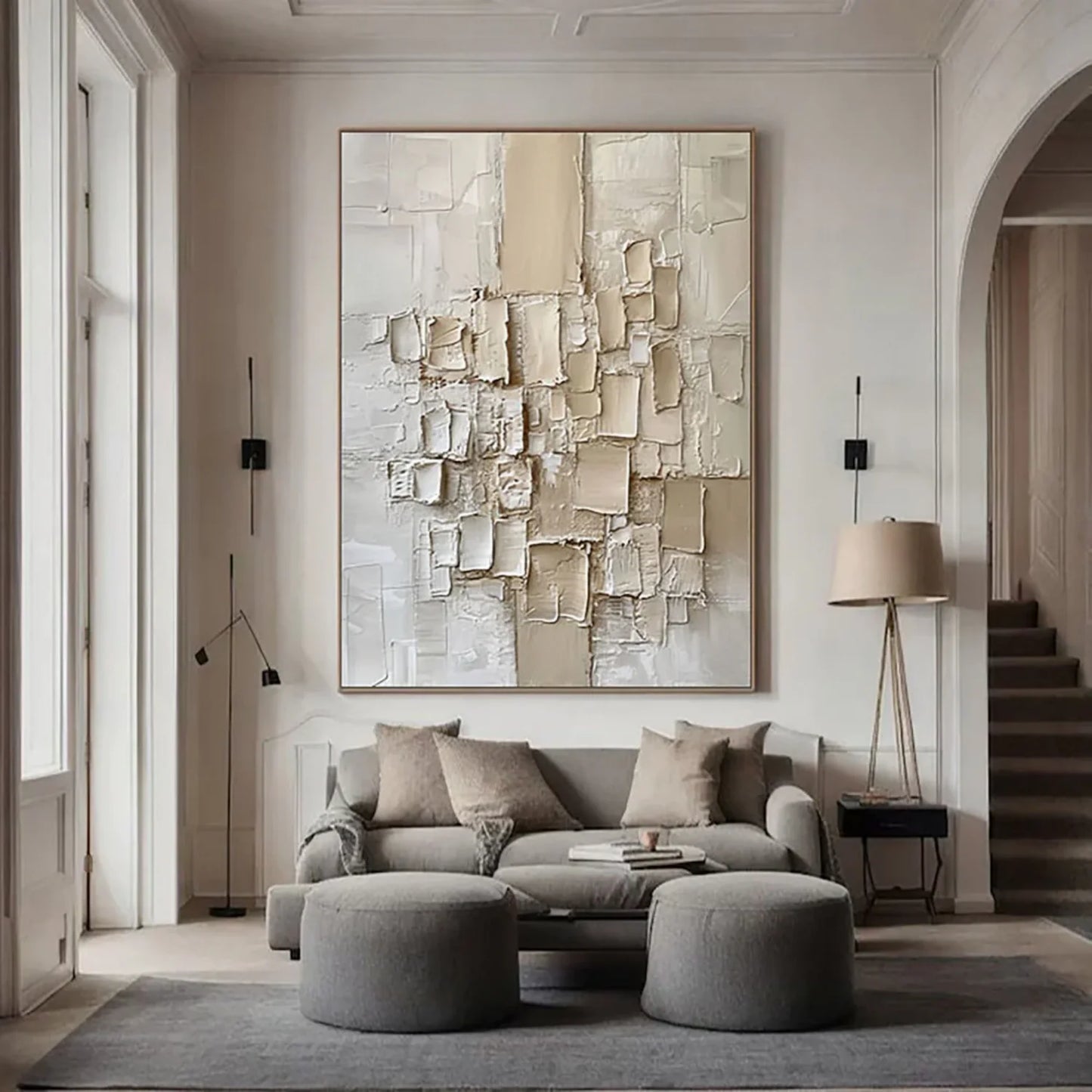 Beige Abstract Textured Wall Art GS0073 - Viral Wall Art