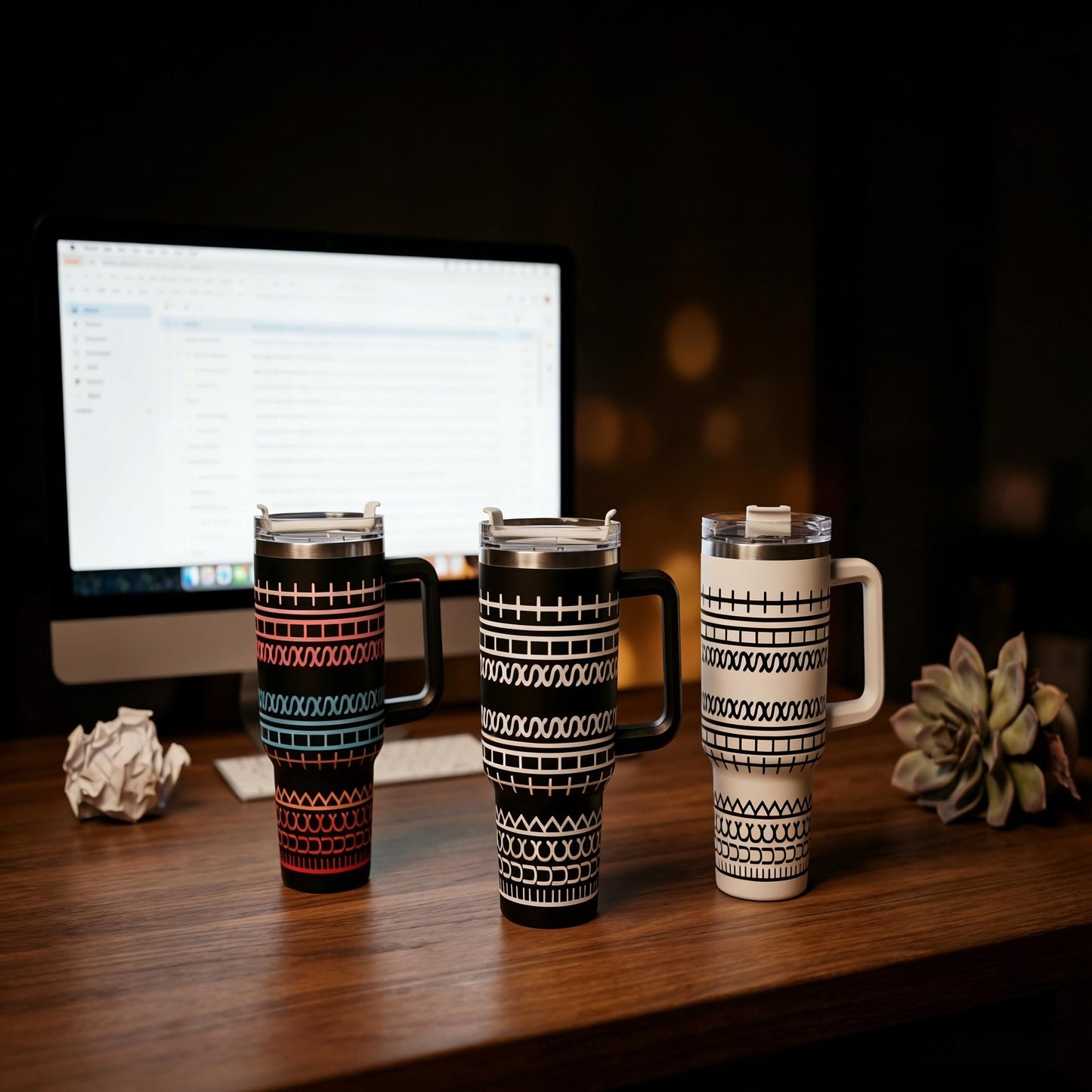 40oz Stainless Steel Insulated Tumbler with Handle - "I'm Fine" Hidden Message Sarcastic Office Humor, 24H Cold/12H Hot Insulation, Stylish Flask Coffee Water Bottle, Gift Idea for Coworkers