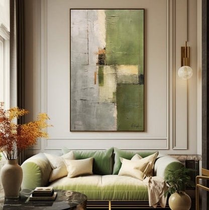 Sage Green 3D Textured Abstract Art SR0013 - Viral Wall Art