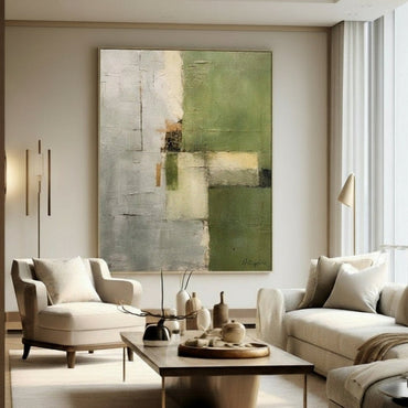 Sage Green 3D Textured Abstract Art SR0013 - Viral Wall Art