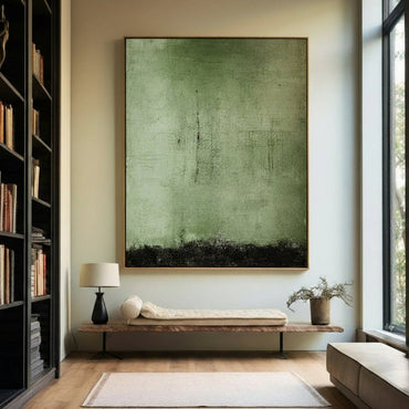 Sage Green Abstract Oil Painting SR0081 - Viral Wall Art