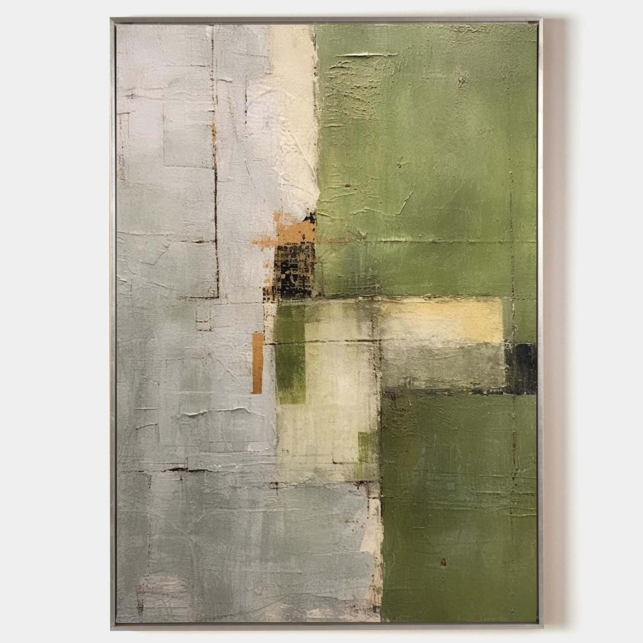 Sage Green 3D Textured Abstract Art SR0013 - Viral Wall Art