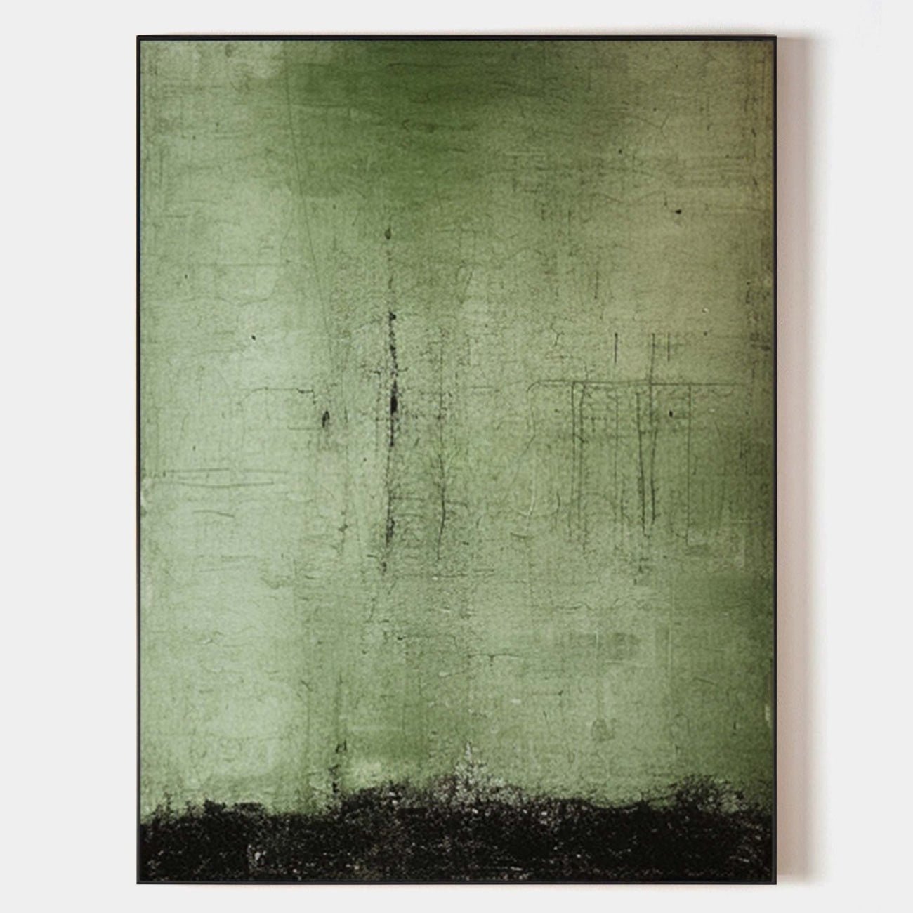 Sage Green Abstract Oil Painting SR0081 - Viral Wall Art