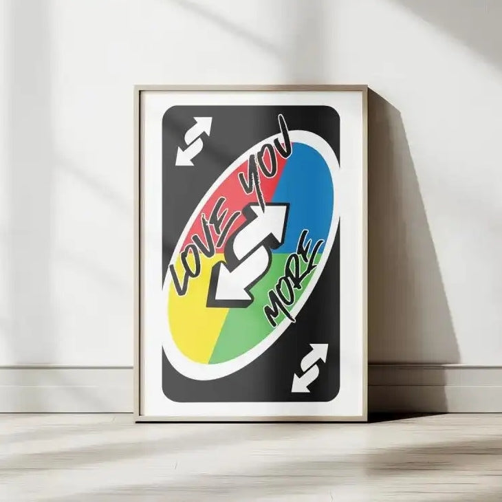 Love You More colorful reverse-card grid Canvas Wall Art – Love & Family Decor