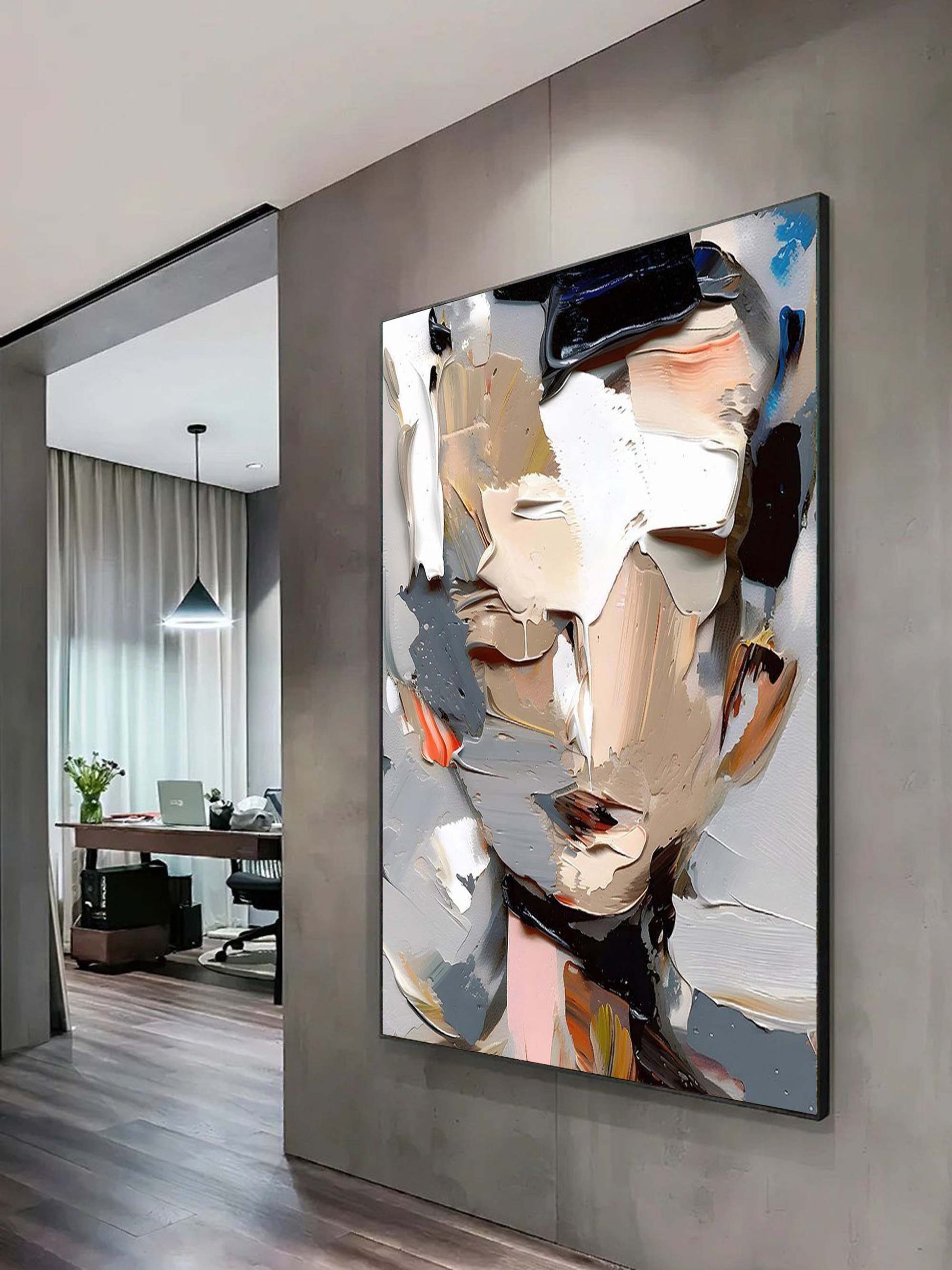 3D Impasto Textured Abstract Figure Wall Art JK0037 - Viral Wall Art