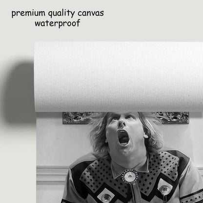 Funny Movie Bathroom Wall Art - "Dumb & Dumber" & "Bridesmaids" Toilet Scenes - Black & White Canvas Print (Restroom Decor)