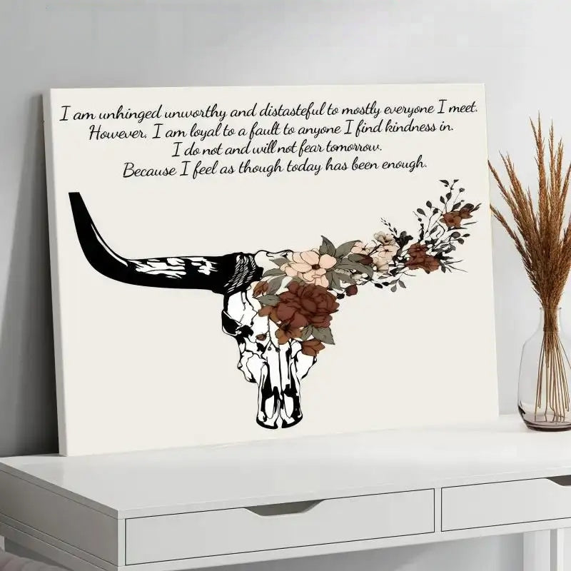 Longhorn Bull Skull Canvas Wall Art – Western & Horse Decor