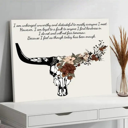 Longhorn Bull Skull Canvas Wall Art – Western & Horse Decor