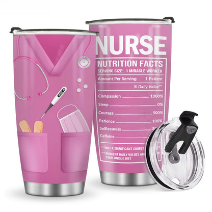 1pc Nurse & Doctor Tumbler with Lid - 20oz Stainless Steel Double Wall Vacuum  Water Bottle, Leak-Proof Oval Travel Mug with Medical-Themed "NURSE" Design, Humorous Healthcare Worker Gift for Christmas, Valentine's, Nurse Appreciation Day