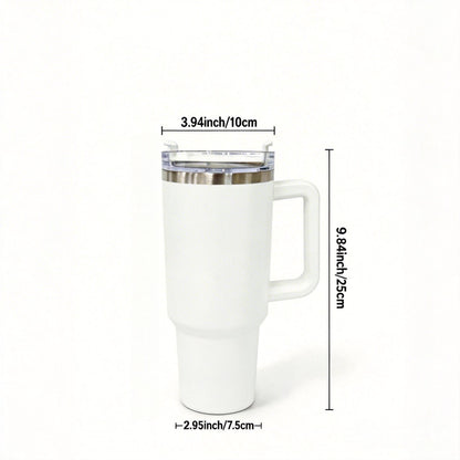 Classic Checkerboard 40oz Cup With Handle - Trendy Black And White Tumbler - Unique Father's Day Gift For Dad