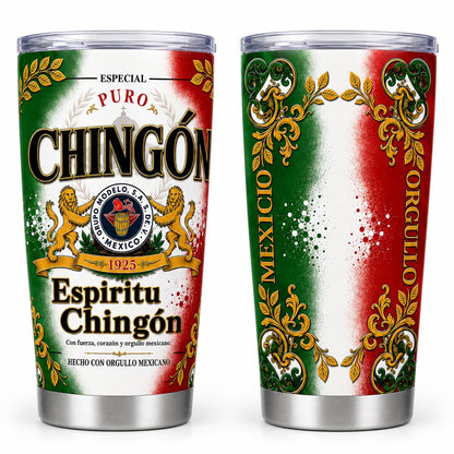 Stylish Portable Insulated Stainless Steel Vacuum Flask Tumbler - 20oz/40oz, with Lid, Coffee Travel Mug, Mexican Fiesta Themed Mexican Pride Gift for Men Women Birthday Christmas