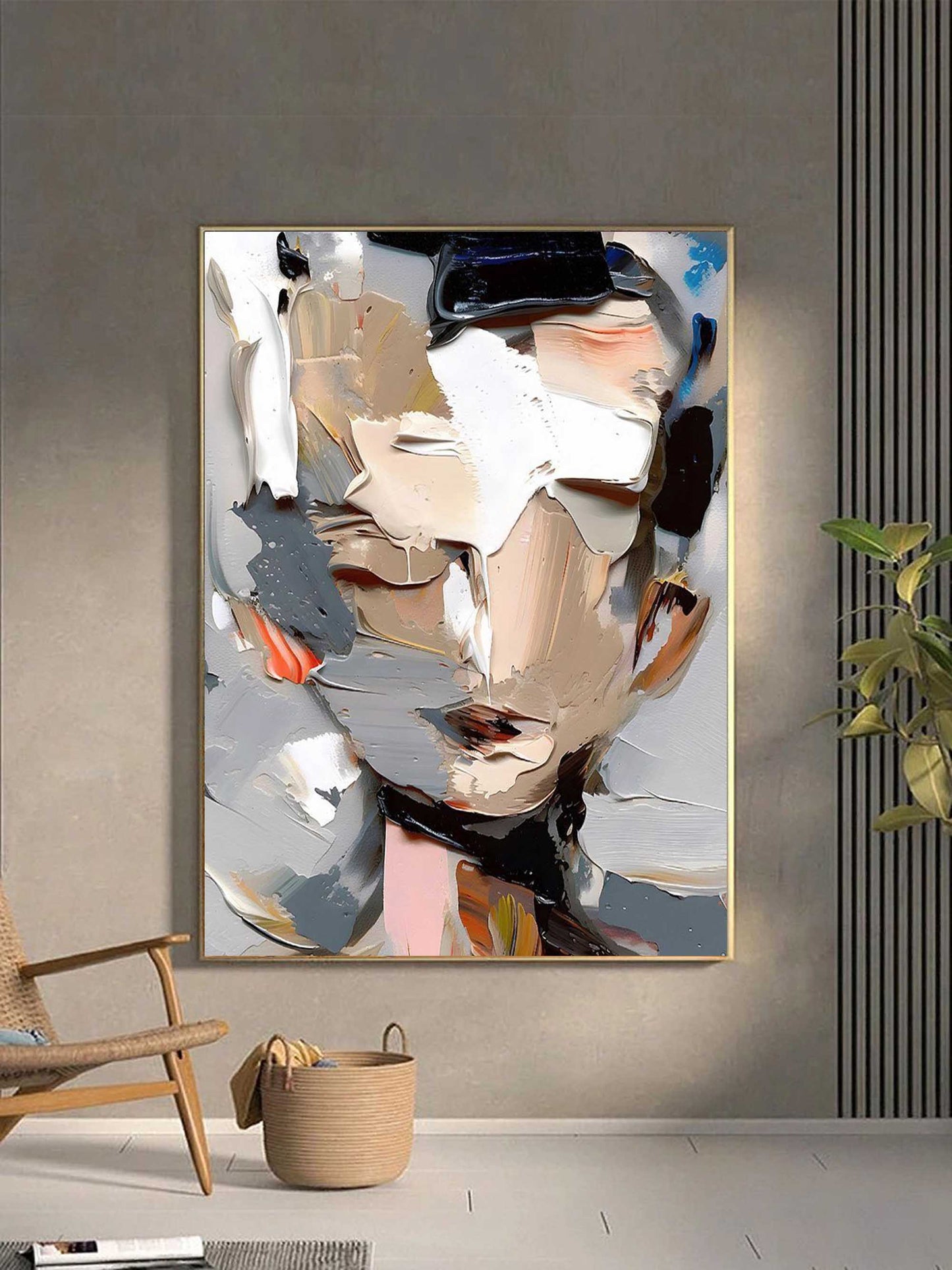3D Impasto Textured Abstract Figure Wall Art JK0037 - Viral Wall Art