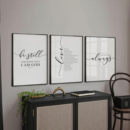 Farmhouse Christian Set of 3 3-Piece Canvas Wall Art – Christian & Faith Decor
