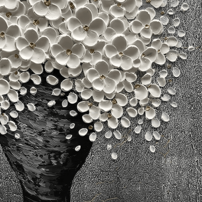 Textured White Floral Wall Art CZ0029 - Viral Wall Art