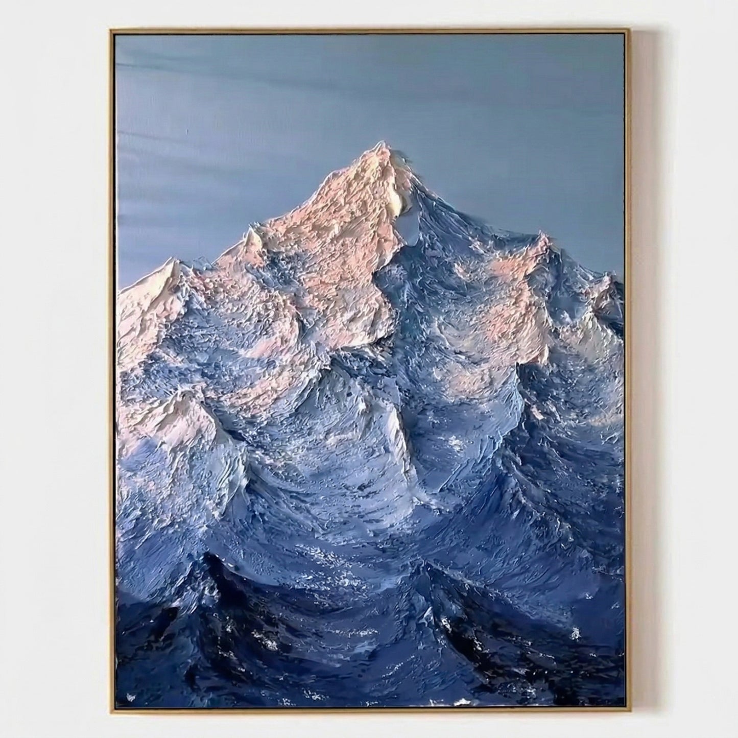 3D Heavy Texture Blue Mountain Oil Painting #CY0121