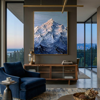 3D Heavy Texture Blue Mountain Oil Painting #CY0121
