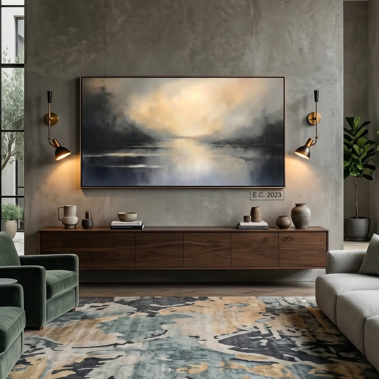 Panoramic Abstract Landscape Painting CY0149 - Viral Wall Art