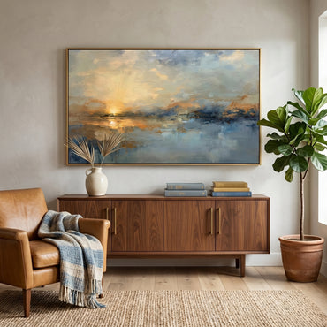 3D Heavy Texture Sunset Panoramic Oil Painting CY0150 - Viral Wall Art