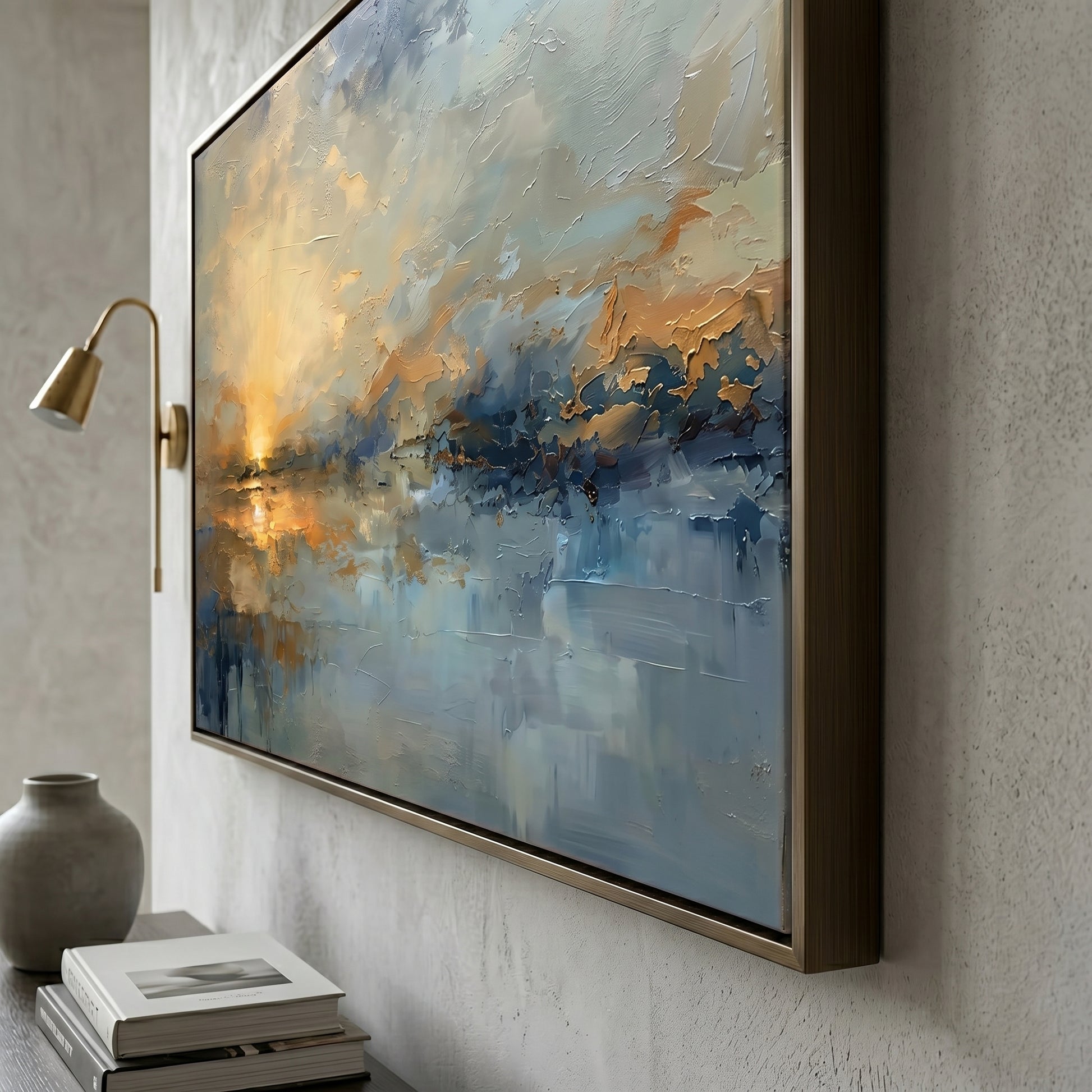 3D Heavy Texture Sunset Panoramic Oil Painting CY0150 - Viral Wall Art