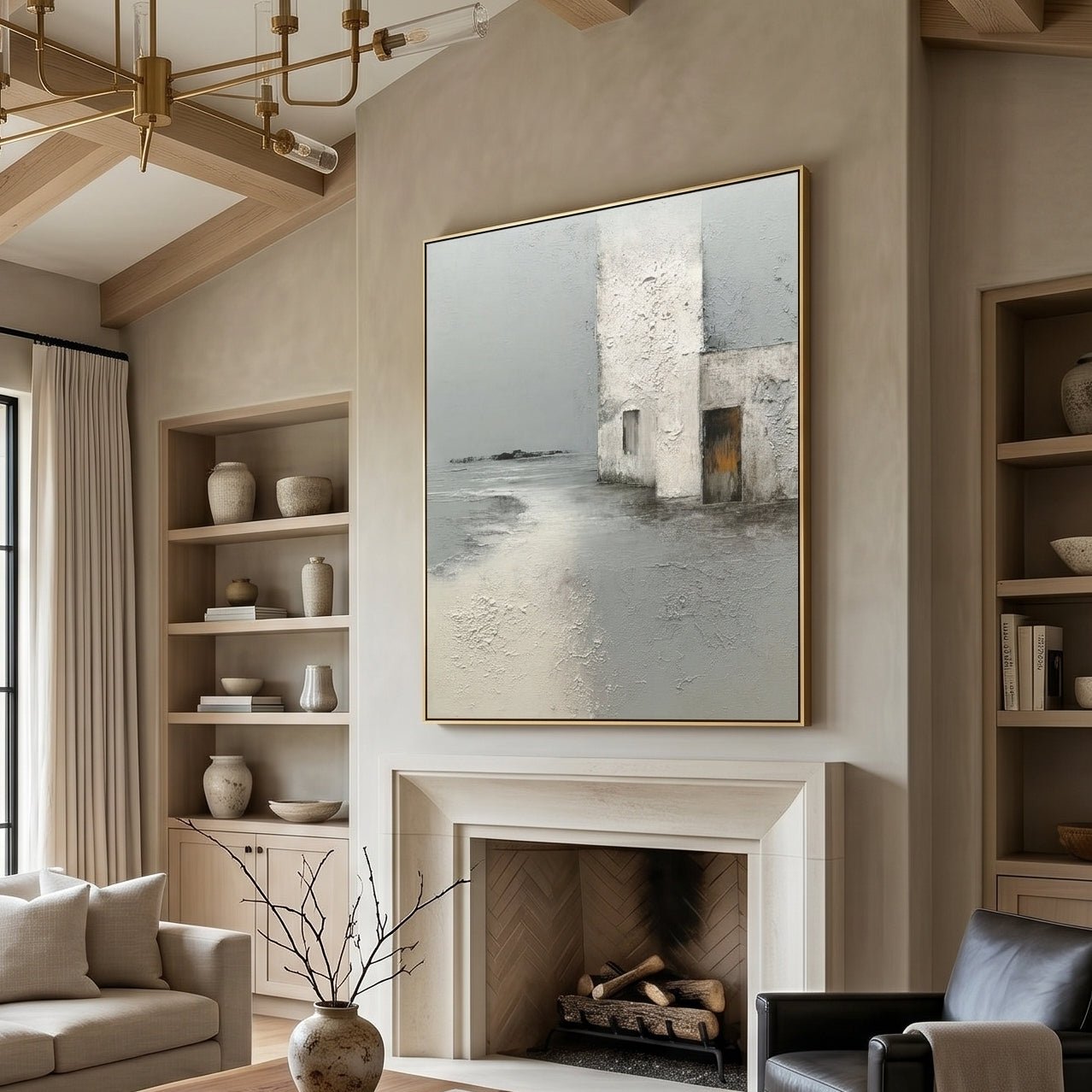 3D Heavy Texture Architectural Abstract Painting CY0153 - Viral Wall Art