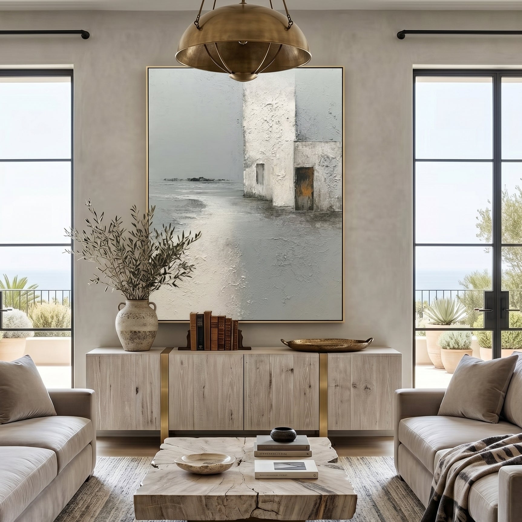 3D Heavy Texture Architectural Abstract Painting CY0153 - Viral Wall Art