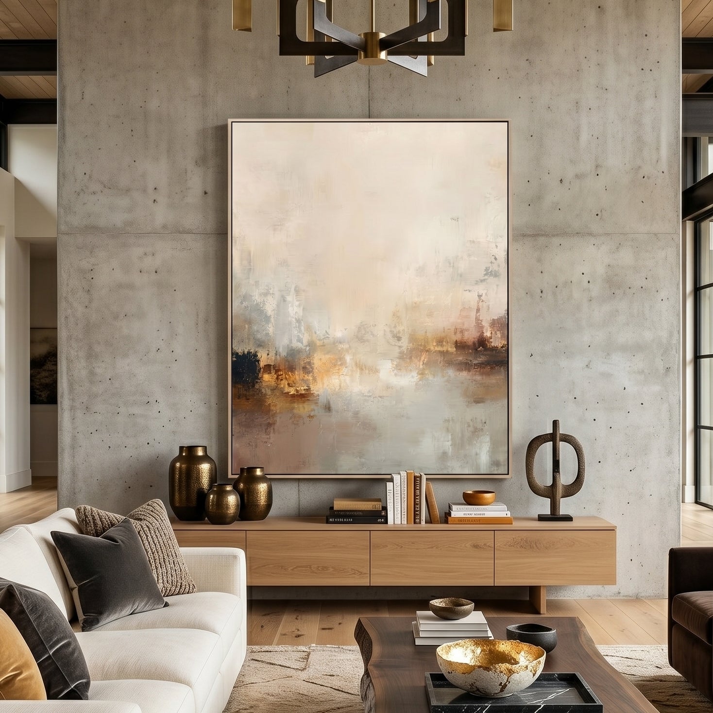 Neutral Abstract Oil Painting CY0154 - Viral Wall Art