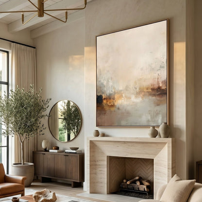 Neutral Abstract Oil Painting CY0154 - Viral Wall Art