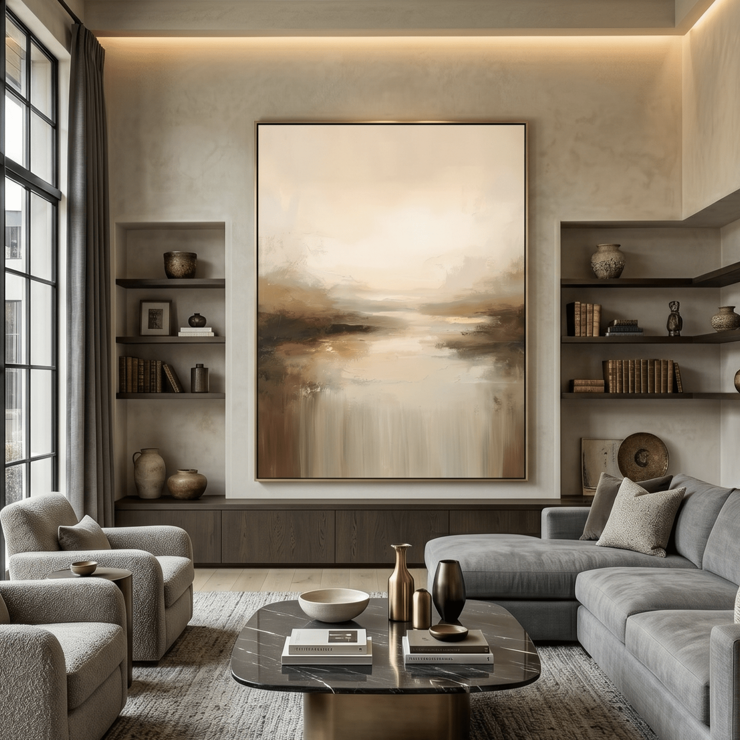 Neutral Earth Tone Relief Art CY0155 - Viral Wall Art