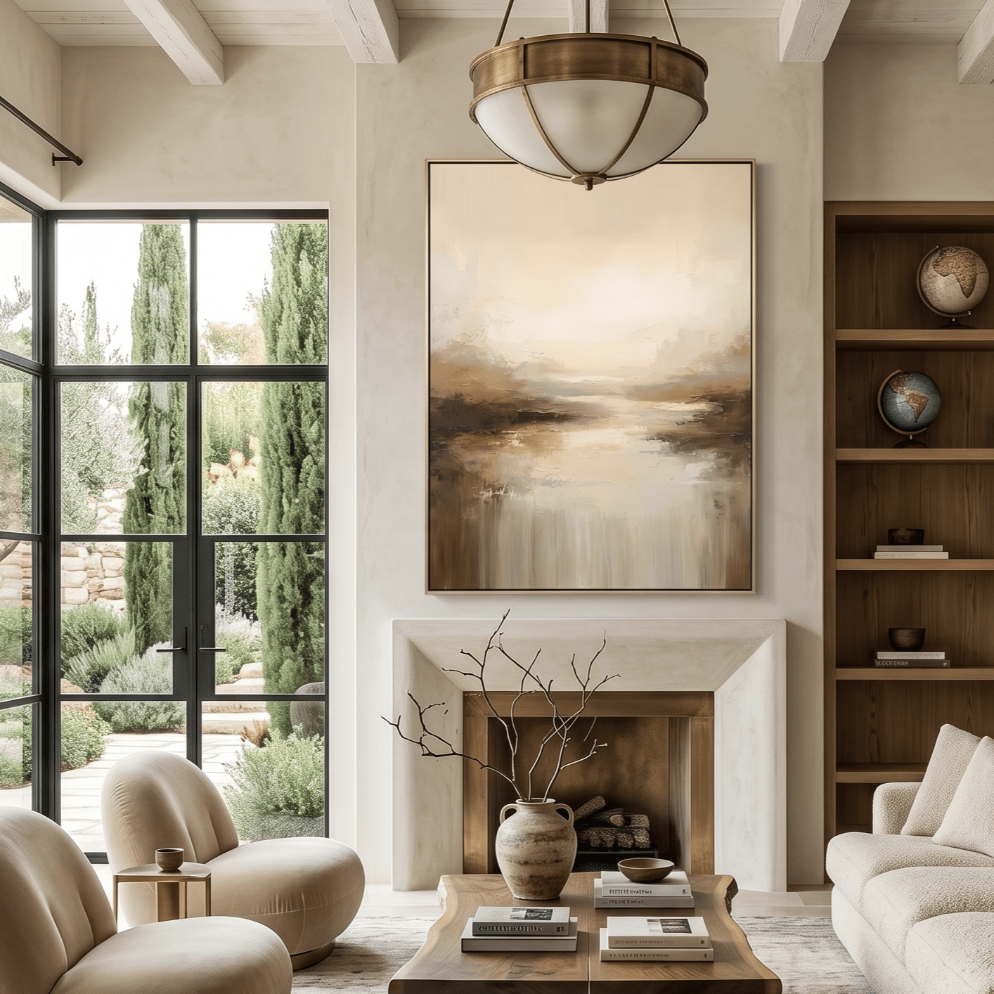 Neutral Earth Tone Relief Art CY0155 - Viral Wall Art